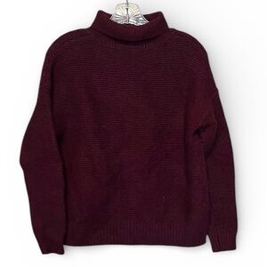 Magaschoni maroon Wool-Cashmere Blend Sweater, turtle neck, size medium